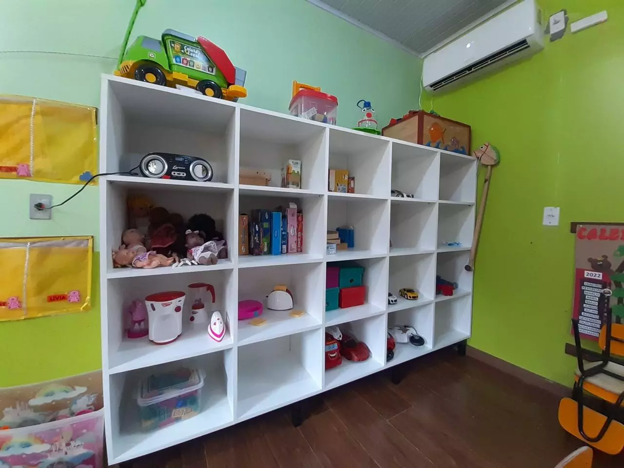 Armário para sala de aula com 20 divisões para armazenamento de brinquedos infantil